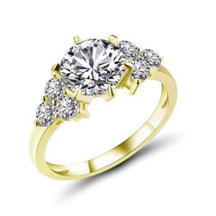 Simple Round Cut Sterling Silver Wedding Rings