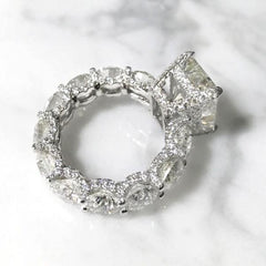 Mosaic Radiant Cut Sterling Silver Engagement Rings