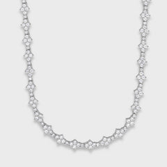 Honeycomb CZ Tennis Necklaces 6.5mm Silver