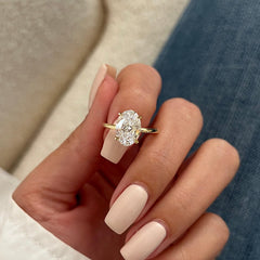 Minimalism Oval Cut Sterling Silver Engagement Rings