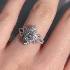 Unique Marquise Cut Sterling Silver Engagement Rings