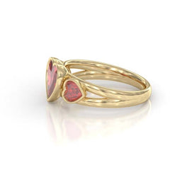 Retro Heart Cut Yellow Gold Engagement Rings