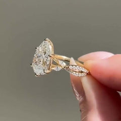 Simplicity Pear Cut Silver Wedding Rings