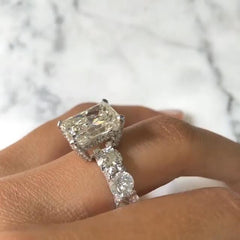 Mosaic Radiant Cut Sterling Silver Engagement Rings