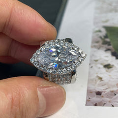 Brilliant Marquise Cut Sterling Silver Engagement Rings
