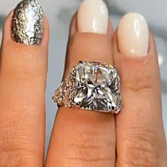 Luxury Radiant Cut Sterling Silver Vintage Engagement Rings
