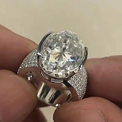 Dazzling Oval Cut Sterling Silver Engagement Rings