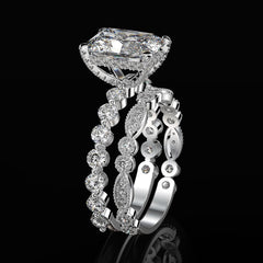 Special Design Radiant Cut Sterling Silver Wedding Sets