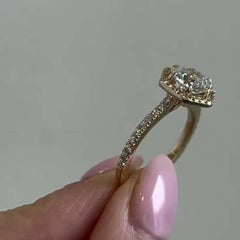 Handmade Hexagonal Halo 3 CT Round Cut Silver Promise Rings