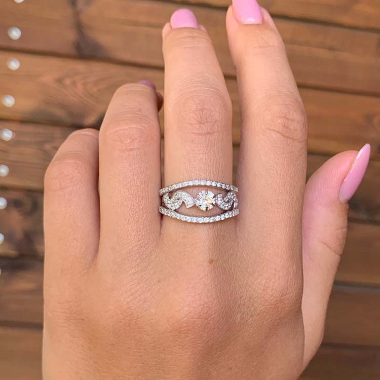 Handmade 1 CT Gorgeous Round Cut Stackable Wedding Set