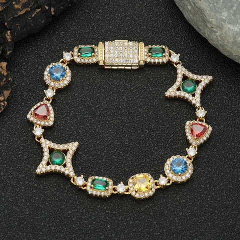 Hip Hop Jewelry Accessories Colored Gemstone Bracelet for Women