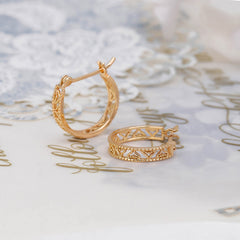 French Style Niche Gentle Style Silver Hollow Earrings