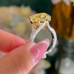 Luxurious Light Yellow Heart Cut Engagement Rings
