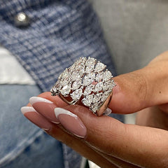 Stylish Pear Cut Sterling Silver Wedding Bands