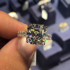 Gorgeous Radiant Cut Sterling Silver Engagement Rings
