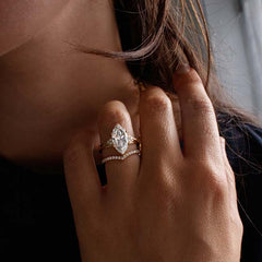 Simplicity Marquise Cut Yellow Gold Vintage Engagement Rings