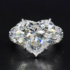 Luxurious Sterling Silver Heart Cut Engagement Rings