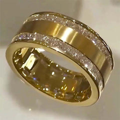 Princess Cut Gender Neutral Wedding Bands