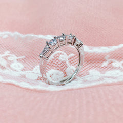 Chaste Round Cut Sterling Silver Wedding Bands