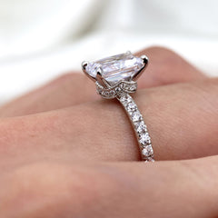 Classical Radiant Cut Sterling Silver Wedding Rings