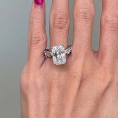 Gorgeous Radiant Cut Sterling Silver Wedding Rings