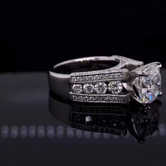 Glitter Cushion Cut 925 Silver Engagement Rings