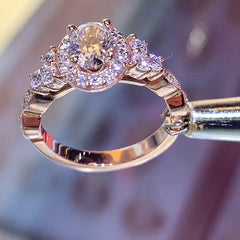 Halo Oval Cut Sterling Silver Engagement Rings