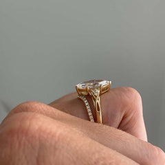 Simplicity Marquise Cut Yellow Gold Vintage Engagement Rings