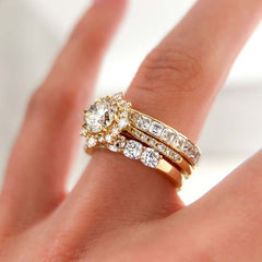 Vintage Round Cut Sterling Silver Wedding Sets