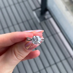 Simplicity Cushion Cut Sterling Silver Wedding Rings