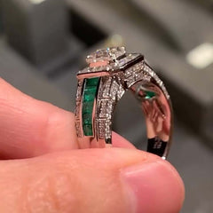 Luxurious Radiant Cut Sterling Silver Engagement Rings