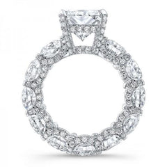 Mosaic Radiant Cut Sterling Silver Engagement Rings