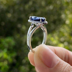Sapphire Marquise Cut Silver Haol Engagement Rings
