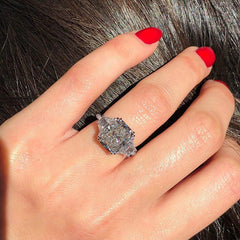 Gorgeous Radiant Cut Sterling Silver Wedding Rings