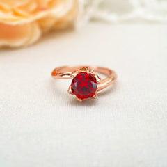 Fashion Round Cut Rose Gold Engagement Rings