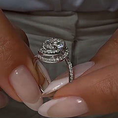 Twist Round Cut Sterling Silver Engagement Rings