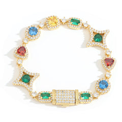 Hip Hop Jewelry Accessories Colored Gemstone Bracelet