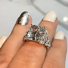 Luxury Radiant Cut Sterling Silver Vintage Engagement Rings