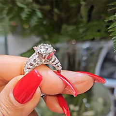 Vintage Round Cut Sterling Silver Engagement Rings