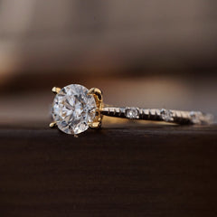 Simplicity Round Cut Sterling Silver Engagement Ring