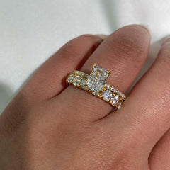 Simplicity Radiant Cut Sterling Silver Stackable Rings
