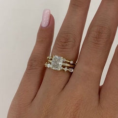 Simplicity Radiant Cut Sterling Silver Wedding Sets