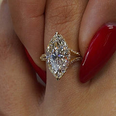 Simplicity Marquise Cut Sterling Silver Vintage Engagement Rings
