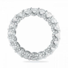 Full Diamond Round Cut Sterling Silver Wedding Bands