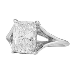 Split Shank Radiant Cut Sterling Silver Wedding Rings