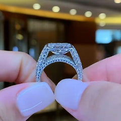 Luxurious Radiant Cut Sterling Silver Vintage Engagement Rings