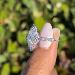 Minimalism Marquise Cut Sterling Silver Engagement Rings