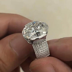 Dazzling Oval Cut Sterling Silver Engagement Rings
