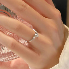 Simplicity Round Cut Sterling Silver Wedding rings