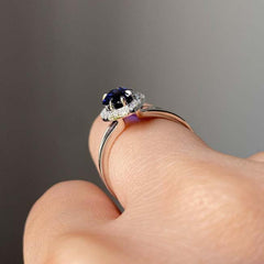 Sapphire Marquise Cut Silver Haol Engagement Rings